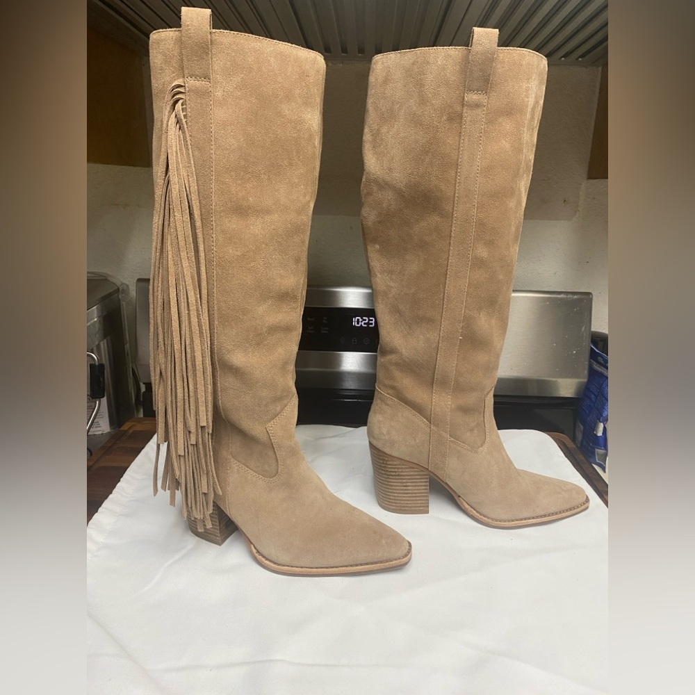 Vince Camuto Pelia Tall Fringe Boots - Picture 4 of 6